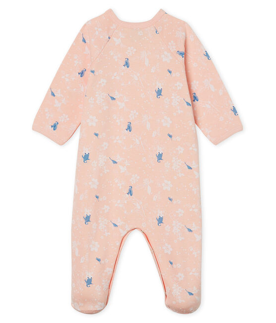 Pijama de muletón para bebé niña rosa MINOIS/blanco MULTICO