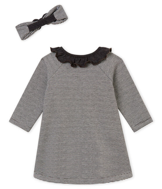 Vestido a rayas y diadema para bebé niña variante 1