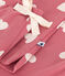 Pijama de algod&oacute;n con estampado de coraz&oacute;n para mujer rosa/blanco
