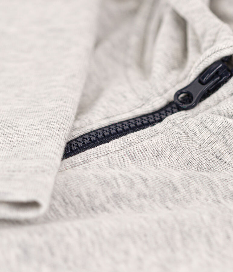 Sudadera con capucha y cremallera de ni&ntilde;o gris