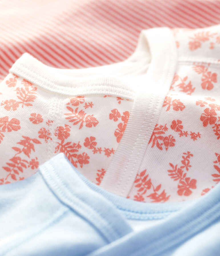 Juego de 3 bodis de beb&eacute; de algod&oacute;n org&aacute;nico multicolor