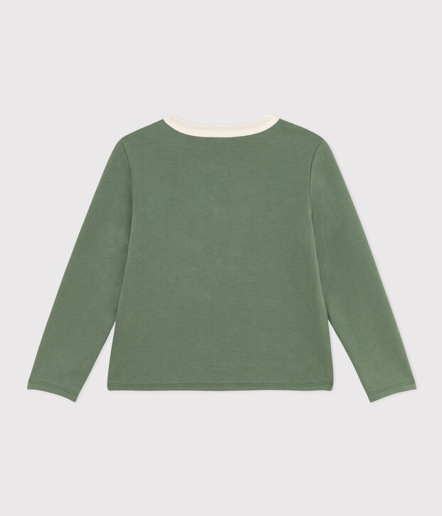 C&aacute;rdigan de algod&oacute;n para ni&ntilde;a verde
