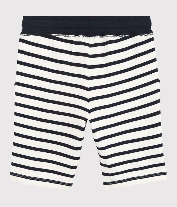 Bermudas de algod&oacute;n de ni&ntilde;o blanco/azul