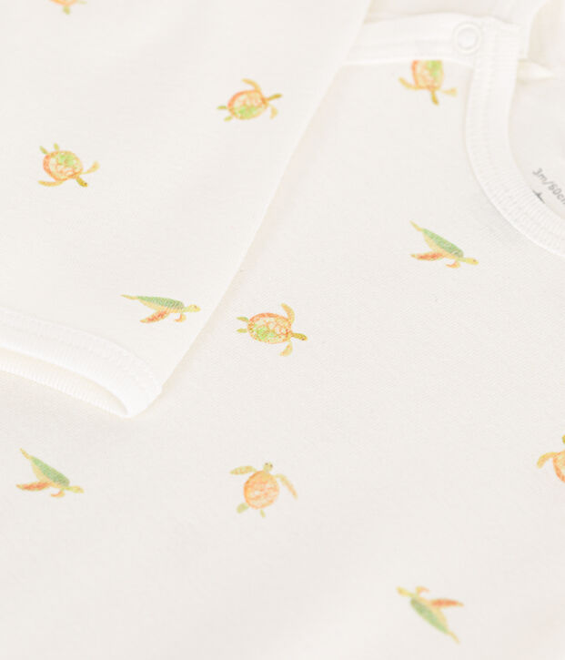 Pijama de algod&oacute;n para beb&eacute; blanco/multicolor