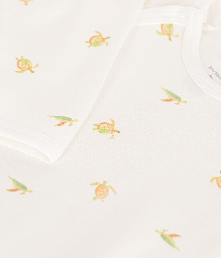 Pijama de algod&oacute;n para beb&eacute; blanco/multicolor