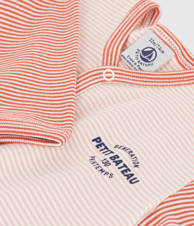 Pelele de algod&oacute;n milrayas rojo/blanco