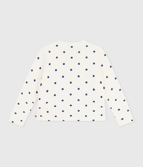 Cárdigan infantil de algodón con estampado de lunares azul MILK/ SOIR