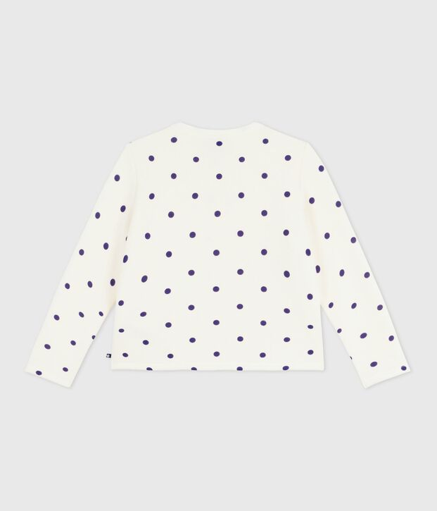 C&aacute;rdigan infantil de algod&oacute;n con estampado de lunares azul/azul