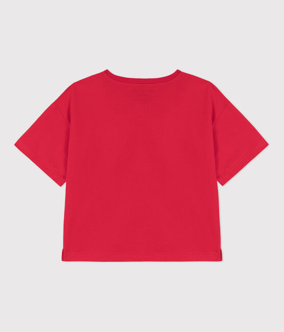 Camiseta LA BOXY de algodón de mujer rojo PEPS