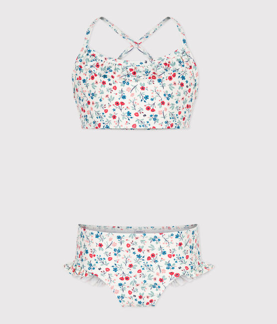 Bikini infantil con flores blanco MARSHMALLOW/blanco MULTICO