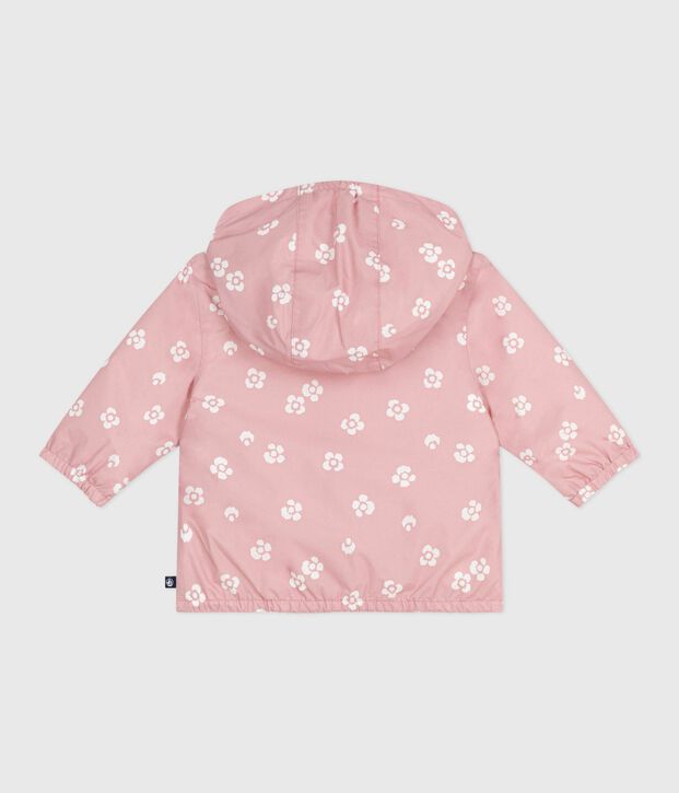 Cortavientos para beb&eacute; con estampado floral rosa/blanco