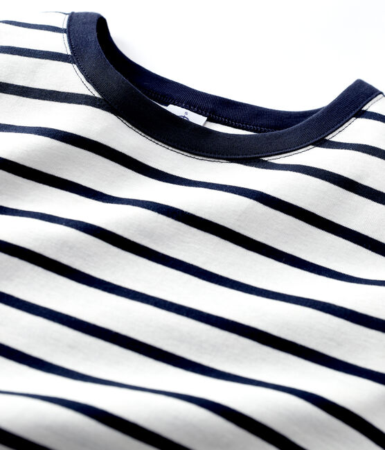 Camiseta LA ICONICA de algodón con cuello redondo para mujer blanco MARSHMALLOW/azul SMOKING