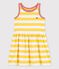 Vestido sin mangas de algodón a rayas para niña amarillo ORGE/blanco MARSHMALLOW