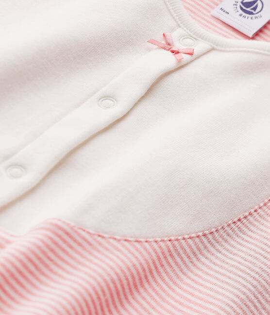Camisón milrayas para niña rosa GRETEL/blanco LAIT