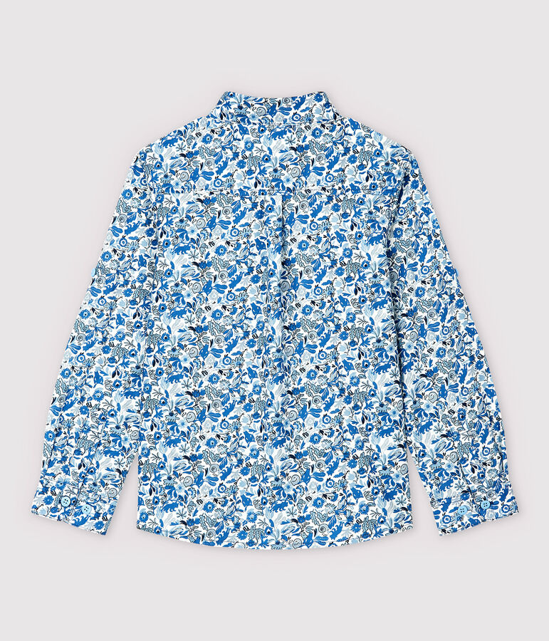 Camisa de popelina de ni&ntilde;o blanco/multicolor