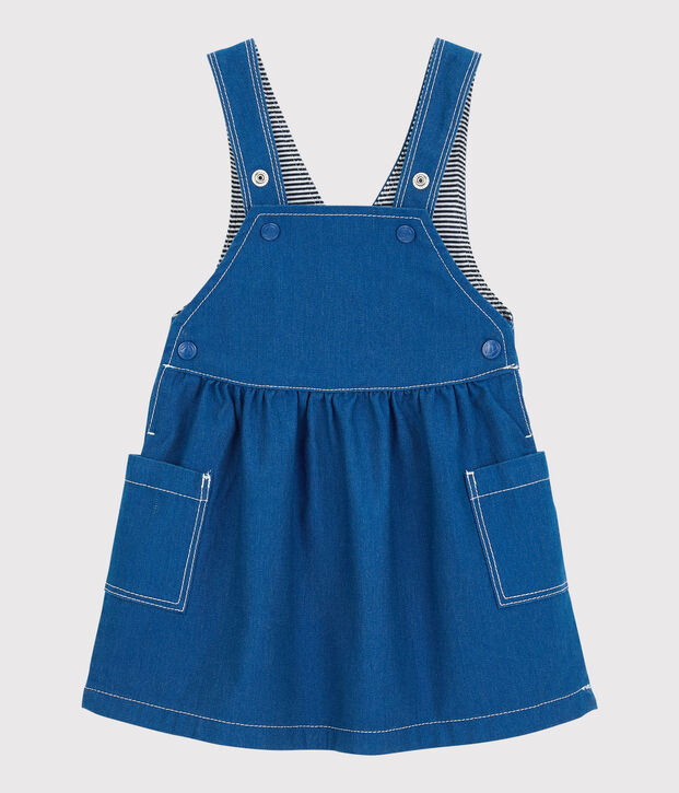 Vestido de algod&oacute;n de beb&eacute;. azul