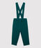 Pantalón con tirantes de muletón de bebé. verde PINEDE