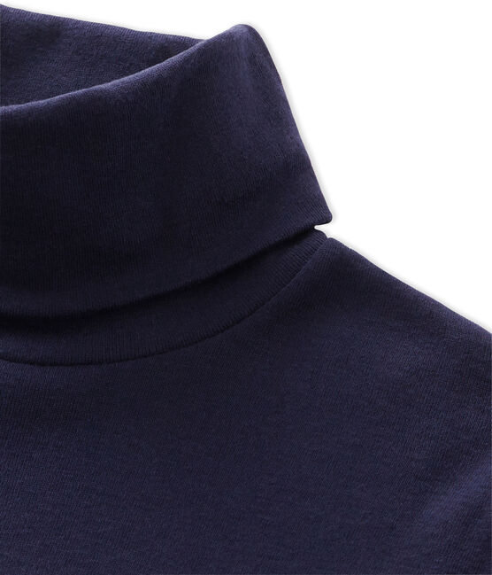 Cuello alto de mujer en algodón ligero azul Soir