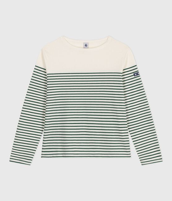 Camiseta marinera de algodón para mujer verde MILK/ WILLOW
