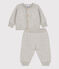 Conjunto de 2 prendas de bebé de tejido de punto de lana y algodón gris BELUGA CHINE