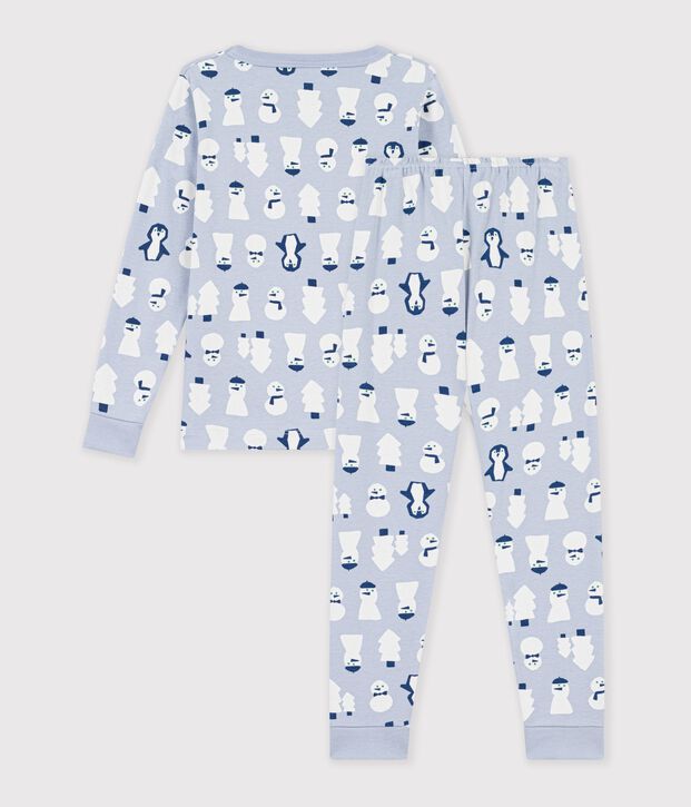 Pijama infantil muy ajustado de algod&oacute;n con estampado azul/multicolor