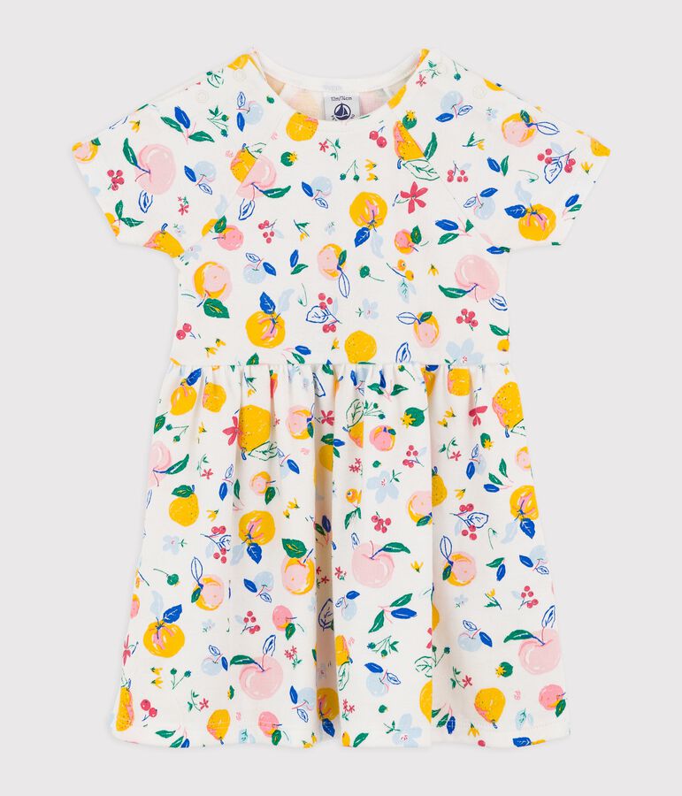 Vestido de algod&oacute;n de beb&eacute; blanco/multicolor