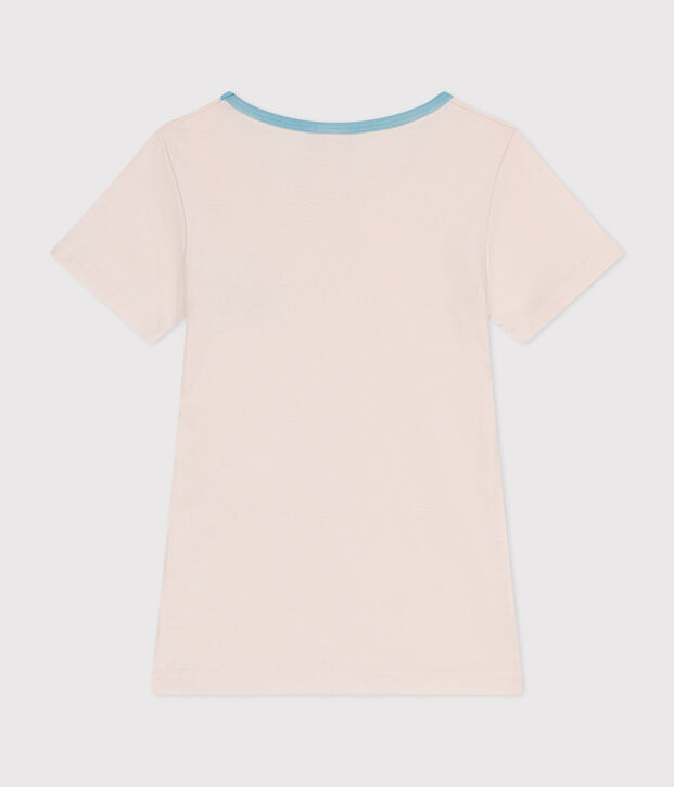 Camiseta infantil de manga corta de algod&oacute;n beige