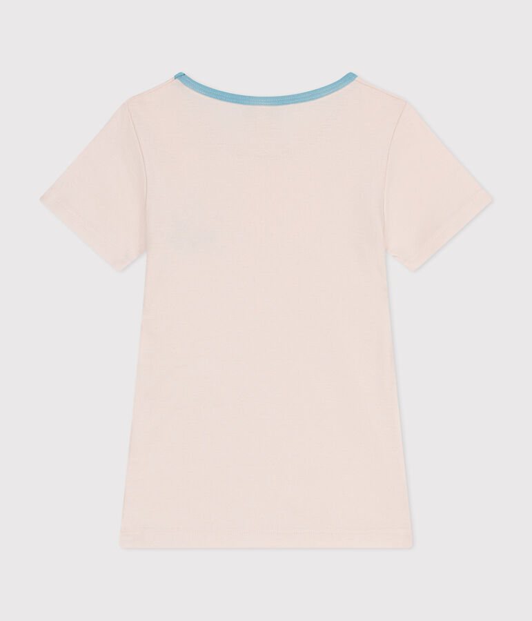 Camiseta infantil de manga corta de algod&oacute;n beige
