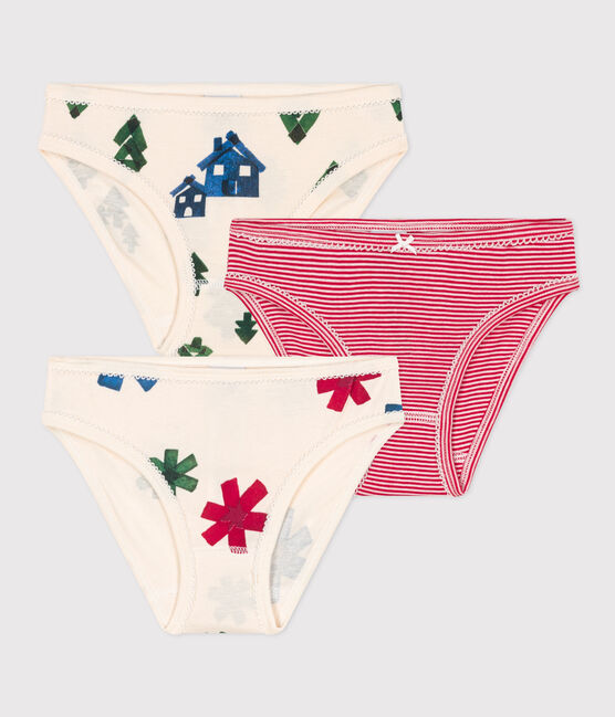 Juego de 3 braguitas de algodón de Navidad para niña variante 1