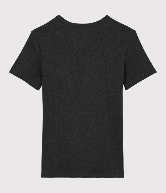 Camiseta de cuello de pico emblemática de algodón de mujer gris CITY CHINE