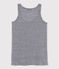 Camiseta sin mangas de lino en milrayas para mujer azul SMOKING/blanco LAIT