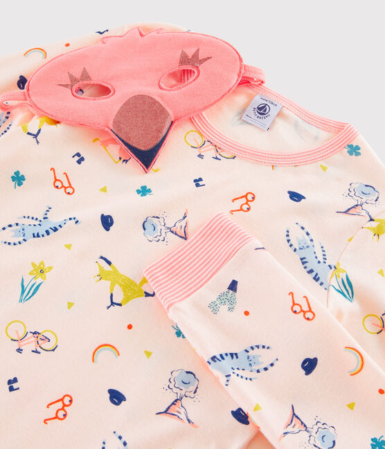 Pijama de disfraz de flamenco rosa para niña de punto rosa FLEUR/blanco MULTICO