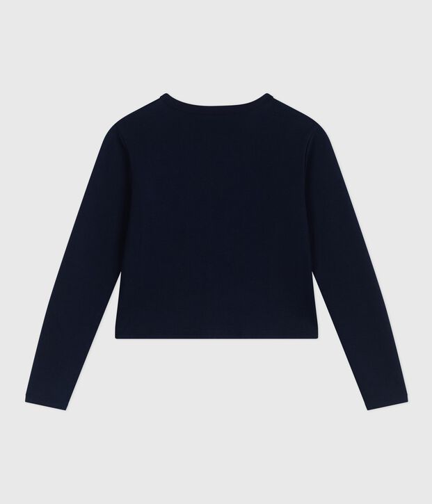 C&aacute;rdigan de algod&oacute;n liso para mujer azul