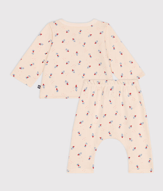 Conjunto de dos piezas de algodón para bebé blanco AVALANCHE/ MULTICO