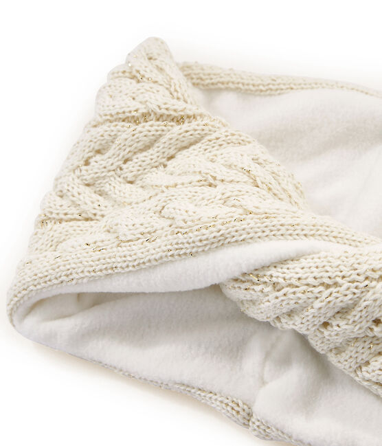 Cuello para niña en mezcla de lana beige COQUILLE/amarillo DORE