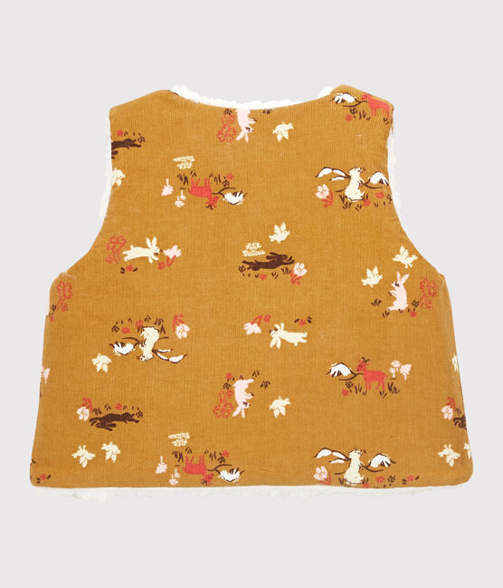 Chaleco reversible de bebé. amarillo TOPAZE/ MULTICO