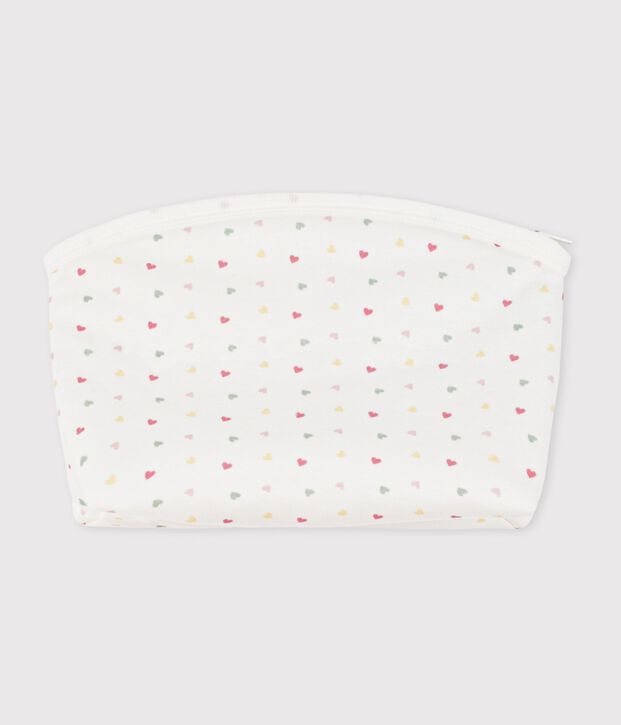 Bolso de mano de algod&oacute;n con estampado de corazoncitos para beb&eacute; blanco/multicolor