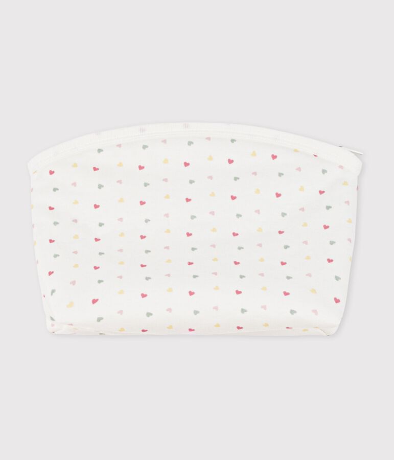 Bolso de mano de algod&oacute;n con estampado de corazoncitos para beb&eacute; blanco MARSHMALLOW/blanco MULTICO