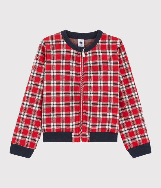 Cárdigan de cuadros infantil para niña rojo TERKUIT/blanco MULTICO