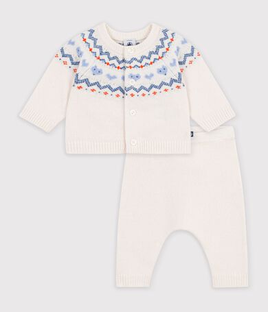 Conjunto de punto tricotado con estampado jacquard para beb&eacute;