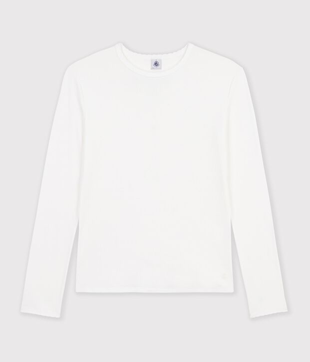 Camiseta L'ICONIQUE de algod&oacute;n de punto cocotte para mujer blanco