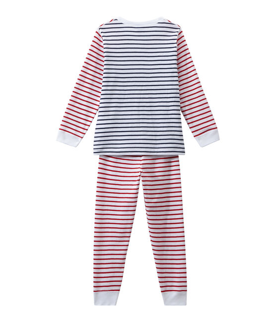 Pijama rayado para niño blanco ECUME/blanco MULTICO