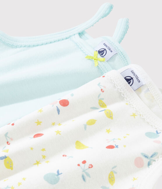 Lote de 2 camisetas de tirantes con estampado de frutas de algodón ecológico de niña variante 1