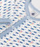 Pijama de terciopelo con estampado de cohetes para bebé blanco MARSHMALLOW/blanco MULTICO