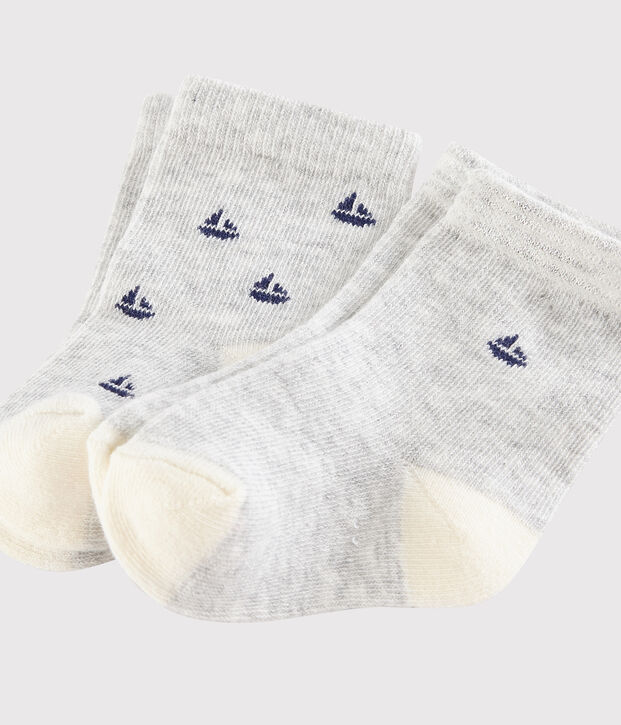 Juego de 2 pares de calcetines para beb&eacute; multicolor