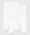 Juego de 2 pantalones blancos con pies de bebé de algodón orgánico blanco ECUME
