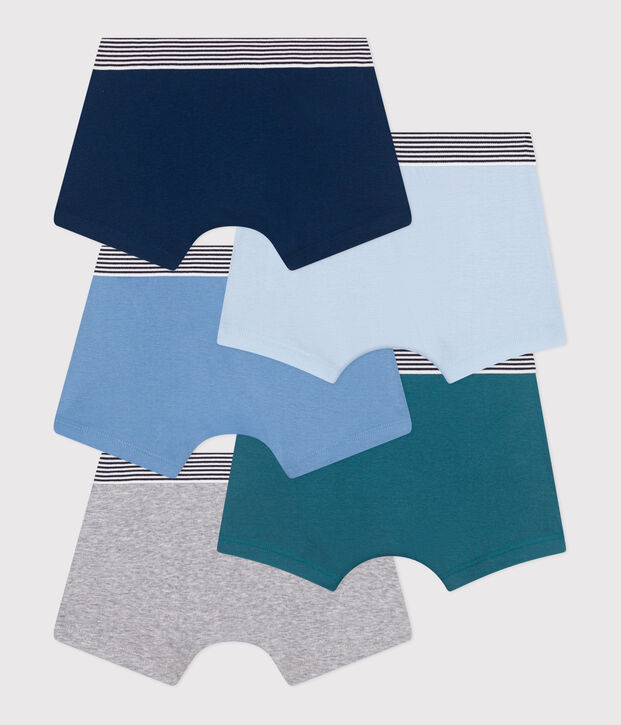 Juego de 5 b&oacute;xeres infantiles lisos de algod&oacute;n multicolor