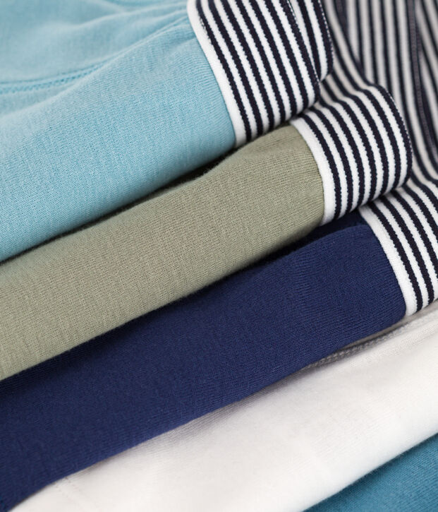 Juego de 5 b&oacute;xers lisos de algod&oacute;n para ni&ntilde;o multicolor