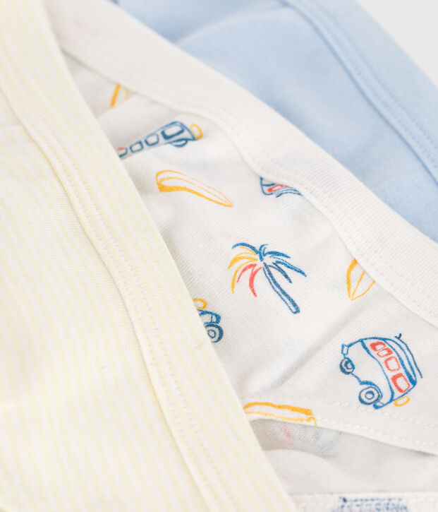 Juego de 3 slips infantiles de algod&oacute;n con estampado de furgonetas multicolor