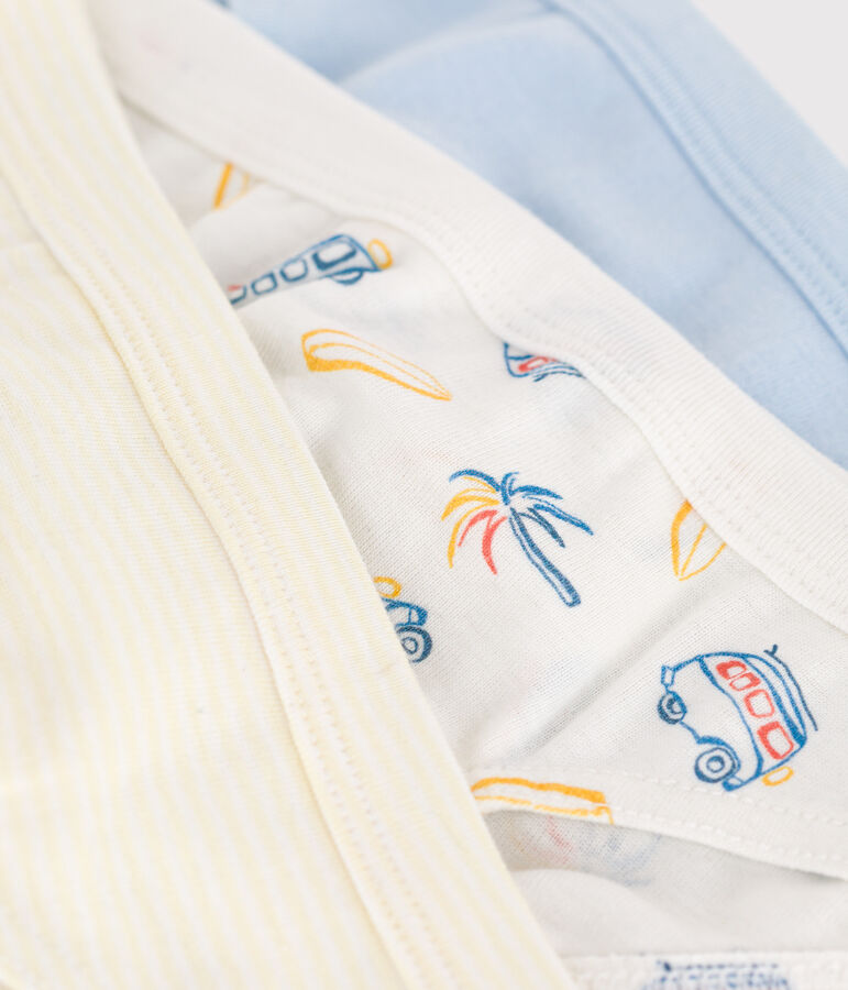 Juego de 3 slips infantiles de algod&oacute;n con estampado de furgonetas multicolor